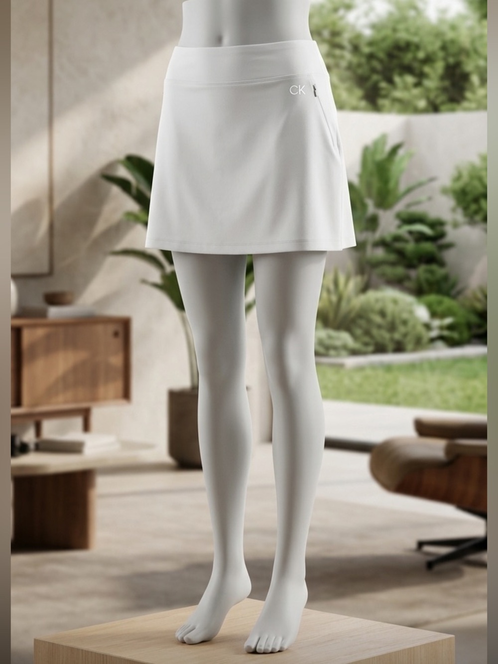 Calvin Klein Athletic Skort With Pockets White Size XL